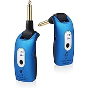 Photo 1 of INGPARTNER A9 Wireless Guitar System 2.4GHz Built-in Rechargeable Lithium Battery 270°Rotatable Audio Wireless Transmitter Receiver for Acoustic Guitar Bass Violin Keyboard Electric Instruments, Blue