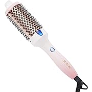 Photo 1 of K&K Curling Iron Brush 1.77 Inch Ceramic Tourmaline Ionic Hair Curler Hot Brush Create Loose & Volume Curls Ceramic Tourmaline Ionic Curling Wands Heated Styler Brush for Long Hair Dual Voltage