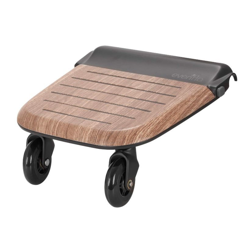 Photo 1 of Evenflo Stroller Rider Board, Convenient Riding Options, Non-Skid Surface, Smooth-Ride Wheels, Easy to Use, Holds up to 50 Pounds, No Additional Parts Needed - 1 Count (Pack of 1), Tan