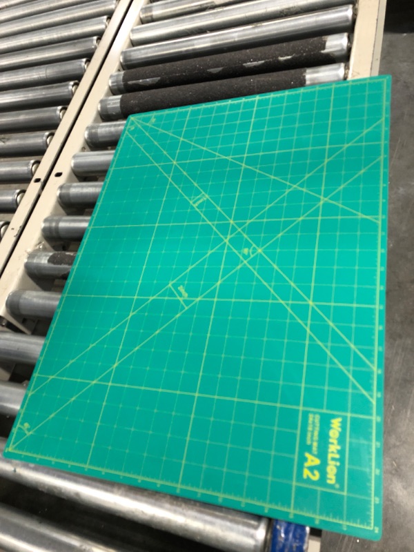 Photo 1 of WORKLION 18'' x 24'' Large Self Healing PVC Cutting Mat, Double Sided, Gridded Rotary Cutting Board for Craft, Fabric, Quilting, Sewing, Scrapbooking - Art Project A2: Green/Blue A2:18 x 24 inch