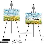 Photo 1 of Easel Stand for Display, Aredy 63" Portable Painting Easel, Lightweight Metal Easels for Painting Canvas, Wedding Sign (2 Pack)