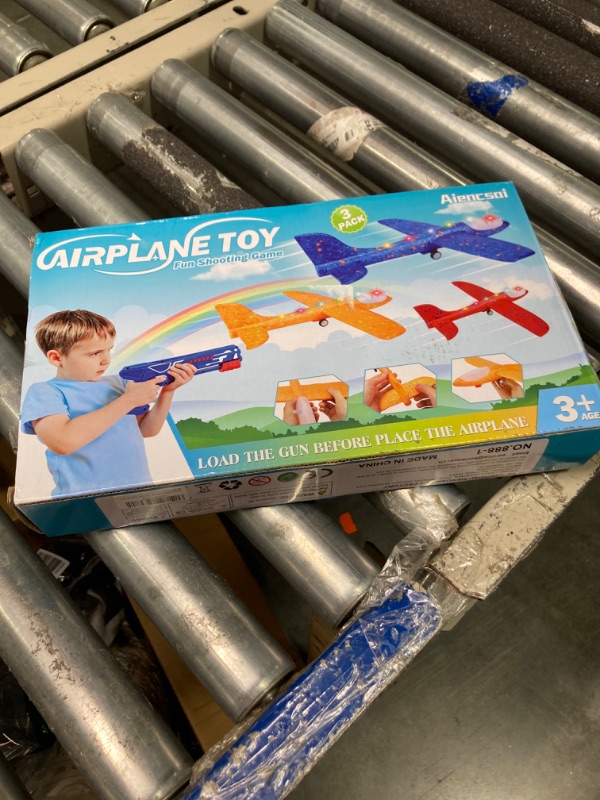 Photo 1 of 3 Pack Airplane Launcher Toy, 12.6" Foam Glider Led Plane, 2 Flight Mode Catapult Plane Boy Toys for Kids Outdoor Sport Flying Toys Gifts for 4 5 6 7 8 9 10 12 Year Old Boys Girls
