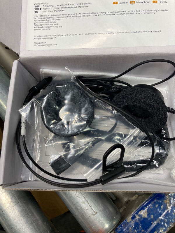Photo 1 of IPD IPH-160 Phone Headset with Noise Cancelling Microphone for Office and Call Center -Compatible with Cisco landline Phones -7800/7900/8800/6945 Series, Interquartz and Altigen landline Phones