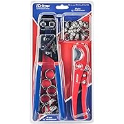 Photo 1 of iCRIMP Ratchet PEX Cinch Tool with Removing function for 3/8 to 1-inch Stainless Steel Clamps with 20PCS 1/2-inch and 10PCS 3/4-inch PEX Clamps and Pipe Cutter- All in One