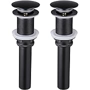 Photo 1 of KES Black Sink Drain Without Overflow, Bathroom Sink Stopper, Pop Up Drain Vessel Sink, 2 Pack, Matte Black, All Metal Rustproof Brass and 304 Stainless Steel, S2008D-BK-P2