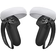 Photo 1 of KIWI design Controller Grips Cover Compatible with Quest 2 Accessories, Silicone Grip Cover Protector with Knuckle Straps (Black, 1 Pair)