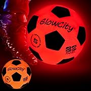 Photo 1 of GlowCity Glow in The Dark Soccer Ball | Light Up Indoor/Outdoor Soccer Ball with 2 LED Lights | Pre-Installed Batteries | Fun Gift for Teens