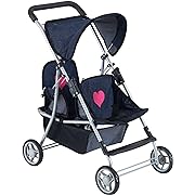 Photo 1 of 
Roll over image to zoom in
Double Baby Doll Stroller for Twin Dolls | Toy Doll Stroller for Toddlers, 4 Year Old, 5 Year Old Girls, 8 Year Old | 25” Tandem Play Toy Stroller for Baby Dolls, Denim Baby Stroller for Dolls