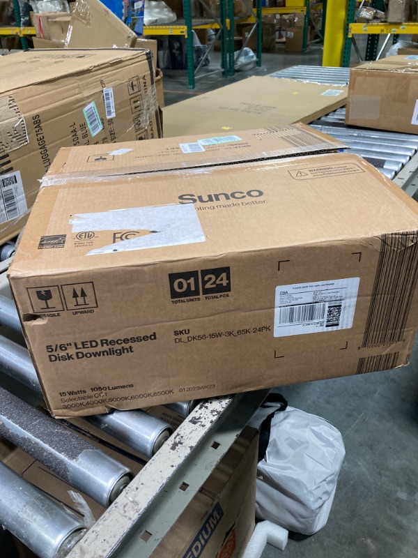 Photo 1 of Sunco Lighting 24 Pack 5/6” LED Disk Lights Flush Mount Ceiling Light Fixture Recessed Selectable Color Temperature, 100W Equivalent 15W, 1050LM, Dimmable Low Profile Surface Mount, ETL Energy Star 5 Cct in One (3000k, 3500k, 4000k, 5000k, 6500k) 24 Pack