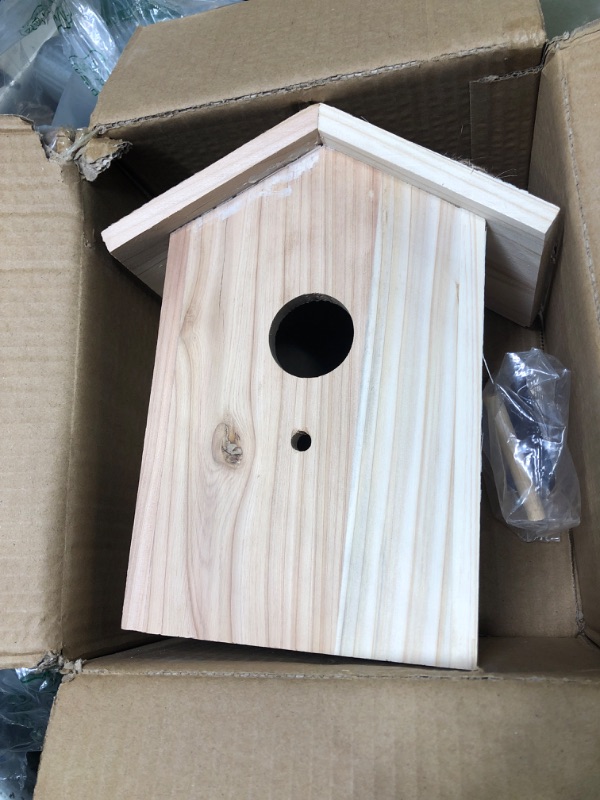 Photo 2 of 2 Pack Window Bird Houses for Viewing, See Through Birdhouses for Window, Spy Birdhouse Bird Nest with Strong Suction Cups for Outdoors, Outside Garden (Wooden)