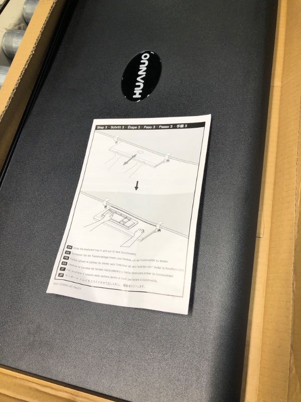 Photo 4 of HUANUO Keyboard Tray 27" Large Size, Keyboard Tray Under Desk with C Clamp, Computer Keyboard Stand Slide Pull Out, No Screw into Desk, for Home or Office