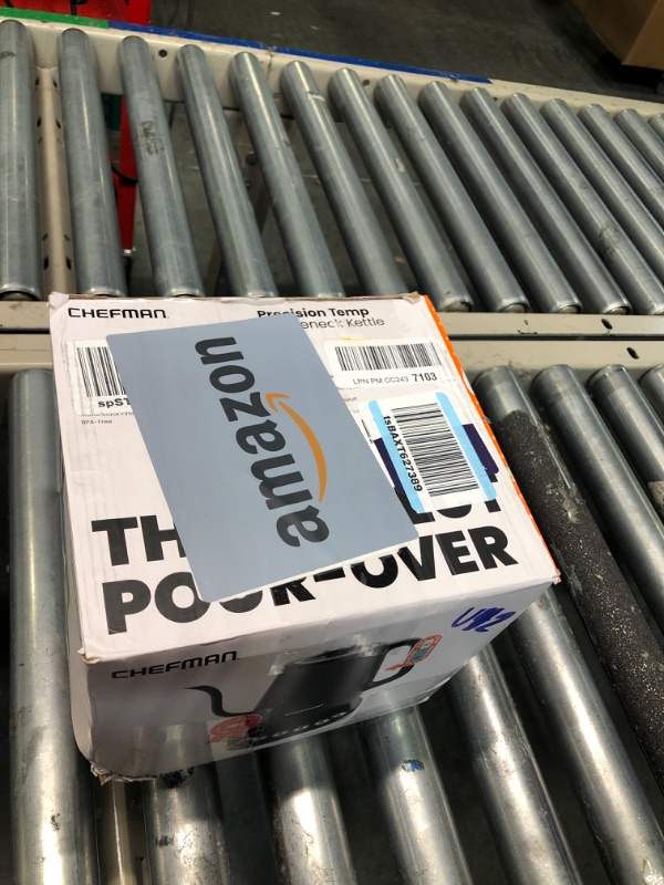 Photo 2 of ***Missing Base***Chefman Precision Control Gooseneck Rapid Boil Kettle, Internal Custom Temperature Control and 6 One-Touch Presets, Boil-Dry Protection Auto Shut-Off for Safety, For Pour Over Coffee and Tea, Black