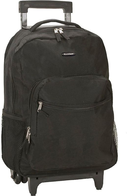 Photo 1 of Rockland Double Handle Rolling Backpack, Black, 17-Inch