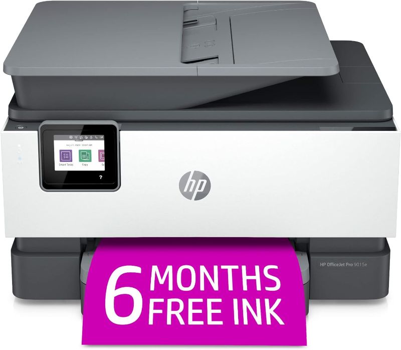 Photo 1 of HP OfficeJet Pro 9015e Wireless Color All-in-One Printer with 6 Months Free Ink (1G5L3A) (Renewed Premium), Gray
