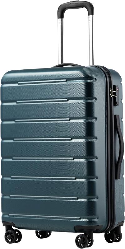 Photo 1 of Coolife Luggage Suitcase Carry-on Spinner TSA Lock USB Port Expandable (only 28’’) Lightweight Hardside Luggage (Teal Blue, M(24in))
