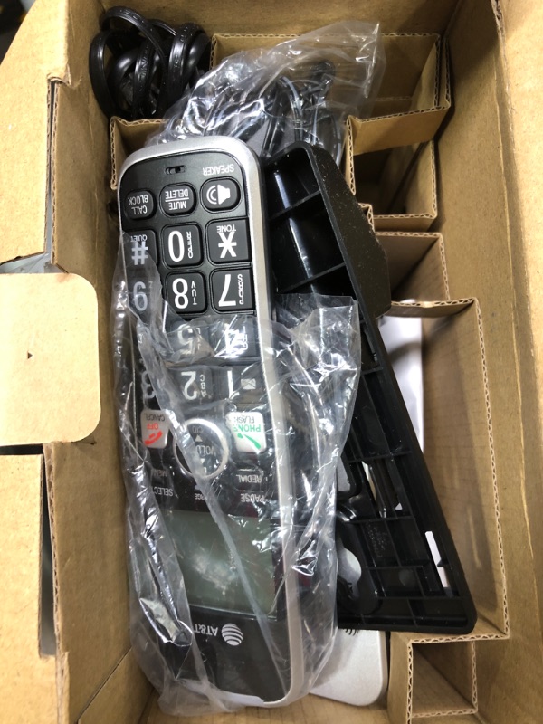 Photo 3 of AT&T BL102 DECT 6.0 Cordless Phone for Home with Answering Machine, Call Blocking, Caller ID Announcer, Audio Assist, Intercom, and Unsurpassed Range, Silver/Black 1 Handset Phone