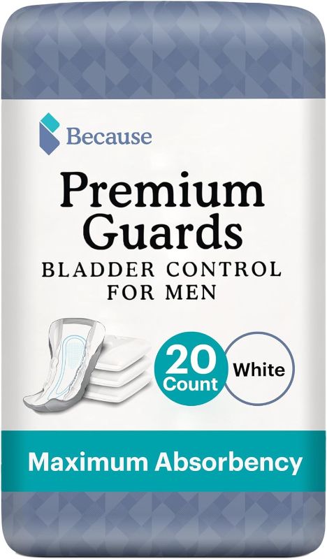Photo 1 of 
Because Premium Guards for Men - 20 Count Pack of Discreet, Individually Wrapped Bladder Protection Protectors