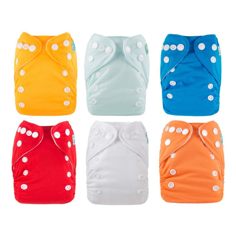 Photo 1 of ALVABABY 6pcs with 12 Inserts Baby Cloth Diapers Pocket Newborn Diaper for Less Than 12pounds Baby Snaps Cloth Diapers Nappy