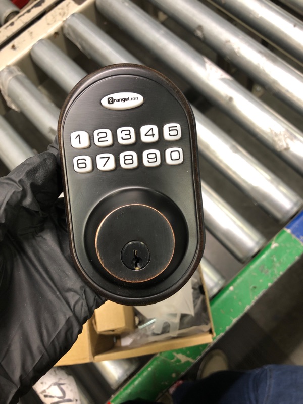 Photo 1 of ***FOR PARTS ONLY - ALL SALES ARE FINAL***
OrangeLion Keyless Entry Deadbolt Lock, Electronic Keypad Door Lock, Auto Lock, 1 Touch Locking, 20 User Codes, Easy to Install, Oil Rubbed Bronze
