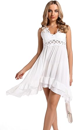 Photo 1 of BSXIJIE M  Women’s Maxi Dress with Spaghetti Strap Sundress Lace V-Neck Sleeveless Flowy Short/Long Cute Dresses