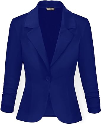 Photo 1 of Hybrid & Company Women's Casual Work Office Notch Lapel Blazer Jacket Stretch Premium Nylon Ponte Made in USA
