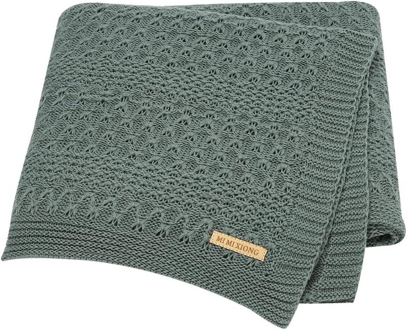 Photo 1 of ** similar to image**
mimixiong 100% Pure Cotton Baby Blanket Extra Soft Cellular Neutral Swaddle Receiving Crib Blanket for Newborn Baby Boy Girl Size 30 x 40 inches (Dark Green)