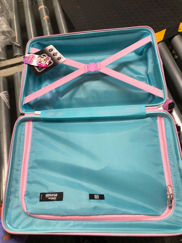 Photo 3 of ***FOR PARTS ONLY - ONE WHEEL IS SNAPPED ON*** 

FUL Disney Minnie Mouse 21 Inch Kids Rolling Luggage, Tie Dye Hardshell Carry On Suitcase with Wheels, Multi (FCGL0030SAMEC-634)