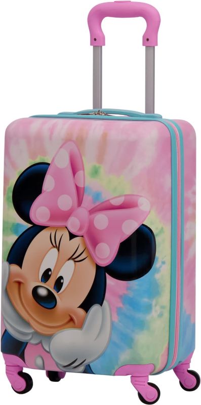 Photo 1 of FUL Disney Minnie Mouse 21 Inch Kids Rolling Luggage, Tie Dye Hardshell Carry On Suitcase with Wheels, Multi (FCGL0030SAMEC-634)