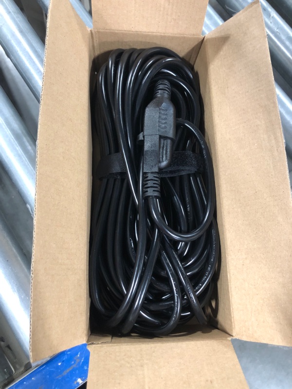 Photo 1 of 50 FT 16 Gauge Black Indoor Outdoor Extension Cord Waterproof, Flexible Cold Weather 3 Prong Electric Cord Outside, 13A 1625W 125V 16AWG SJTW, ETL Listed HUANCHAIN Black 50 foot