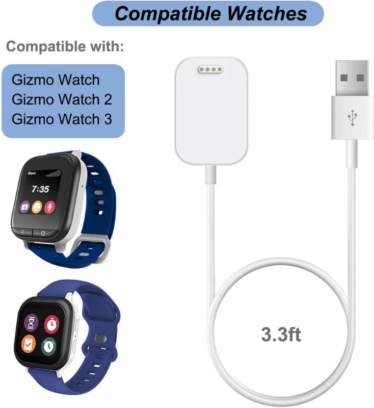 Photo 1 of Emilydeals for Gizmo Watch Charger, Magnetic Charging Cable Dock Cradle Accessories for Gizmo Watch 1 2 3 Kids Smartwatch (1)