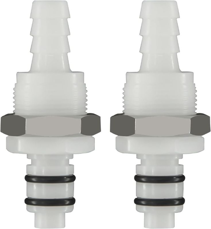 Photo 1 of BBTUS 2PCS 1/4" 3/8" 5/16" Plastic Tube in-line Hose Quick Connector with Shut-Off valve, Panel Mounting Quick Release Coupling, Male Quick Connect Barbed Fittings (2x Male Connector)
