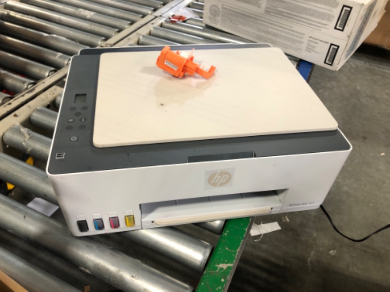 Photo 5 of ** use for parts*
HP Smart Tank 5000 Wireless All-in-One Ink Tank Printer with up to 2 years of ink included, mobile print, scan, copy, white, 17.11 x 14.23 x 6.19