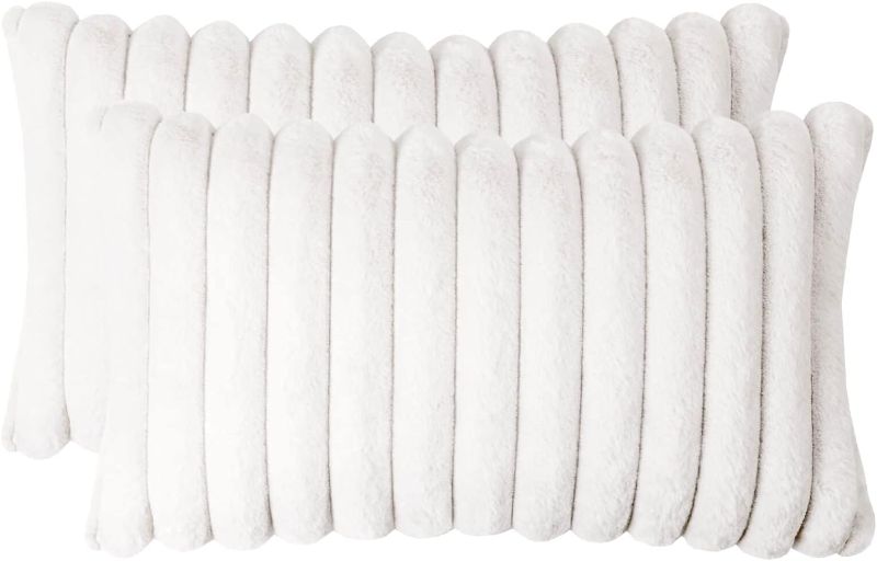 Photo 1 of $17 BEDELITE Fleece Throw Blanket for Couch – 3D Ribbed Jacquard Soft and Warm Decorative Fuzzy Blanket – Cozy, Fluffy, Plush Lightweight Beige Throw Blankets for Bed, Sofa, 50x60 inches

$25 AmHoo Pack of 2 Decorative Throw Pillow Covers Faux Rabbit Fur 