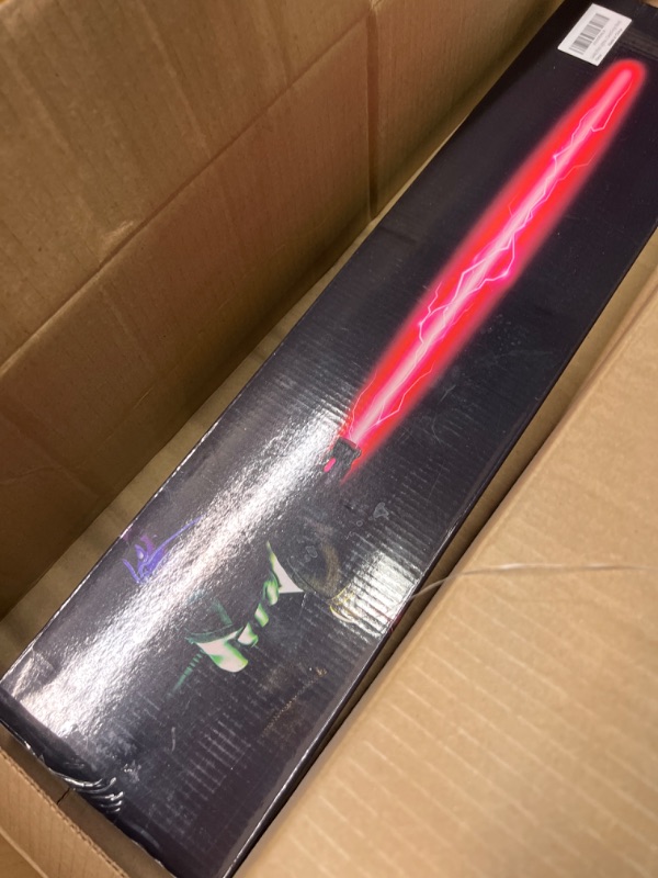 Photo 3 of **** ONLY ONE OF THE LIGHTS WORK*****Lukidy 2Pack Lightsaber Metal Hilt 12 Colors,Battery Rechargable 2-in-1 Double-Bladed FX Dueling Light Saber,Toys for Boys Girls Age 3 4 5 6 7 8 9 10 Year Old,Gifts for Boysfriend Girlfriend(Black)*** MISSING CHARGER**