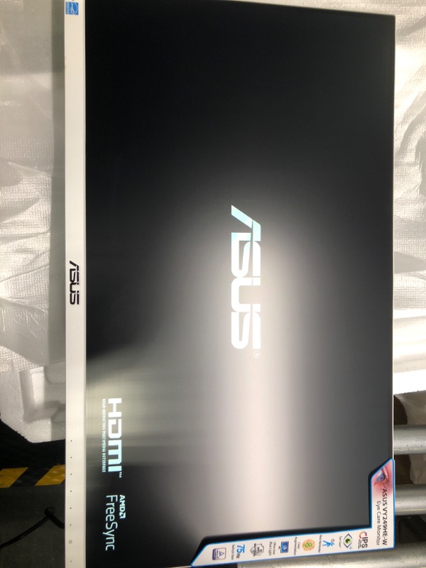 Photo 4 of ASUS VY249HE-W 23.8” 1080P Monitor - White, Full HD, 75Hz, IPS, Adaptive-Sync/FreeSync, Eye Care Plus, Color Augmentation, Rest Reminder, HDMI, VGA Frameless VESA Wall Mountable 24" IPS FHD 75Hz Rest Reminder (White)