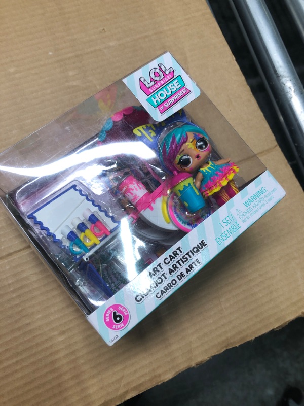 Photo 2 of L.O.L. Surprise! OMG House of Surprises Art Cart Playset with Splatters Collectible Doll and 8 Surprises, Dollhouse Accessories, Holiday Toy, Great Gift for Kids Ages 4 5 6+ Years Old & Collectors