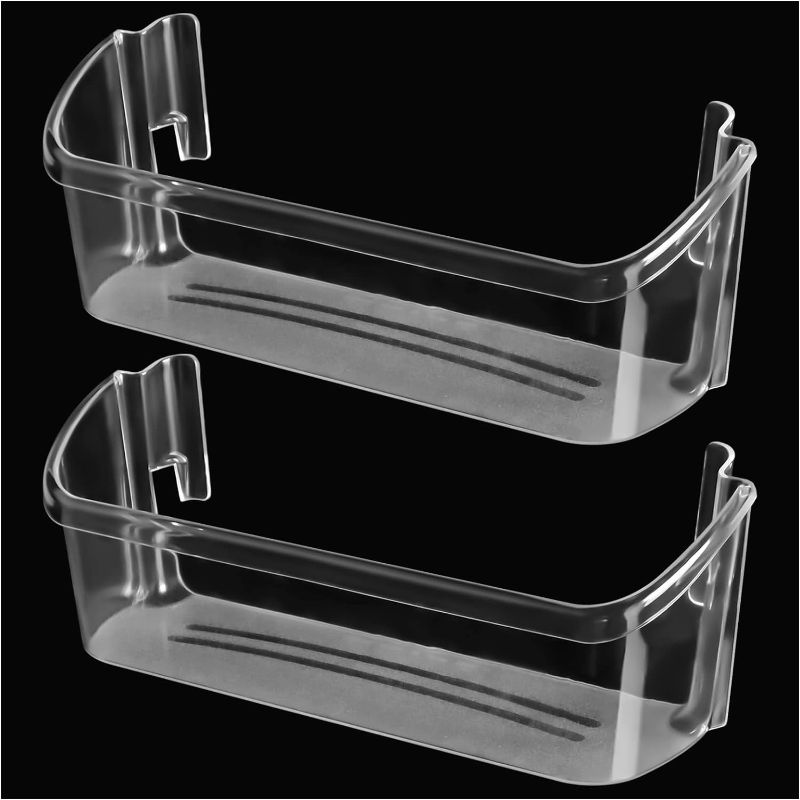 Photo 1 of 2 Pack 240323002 Refrigerator Lower Door Clear Shelf Bin by AMI Compatible with Kenmore Frigidaire, Replace 240323005, 240323006, 240323009, 240323010, AP2115742, PS429725
