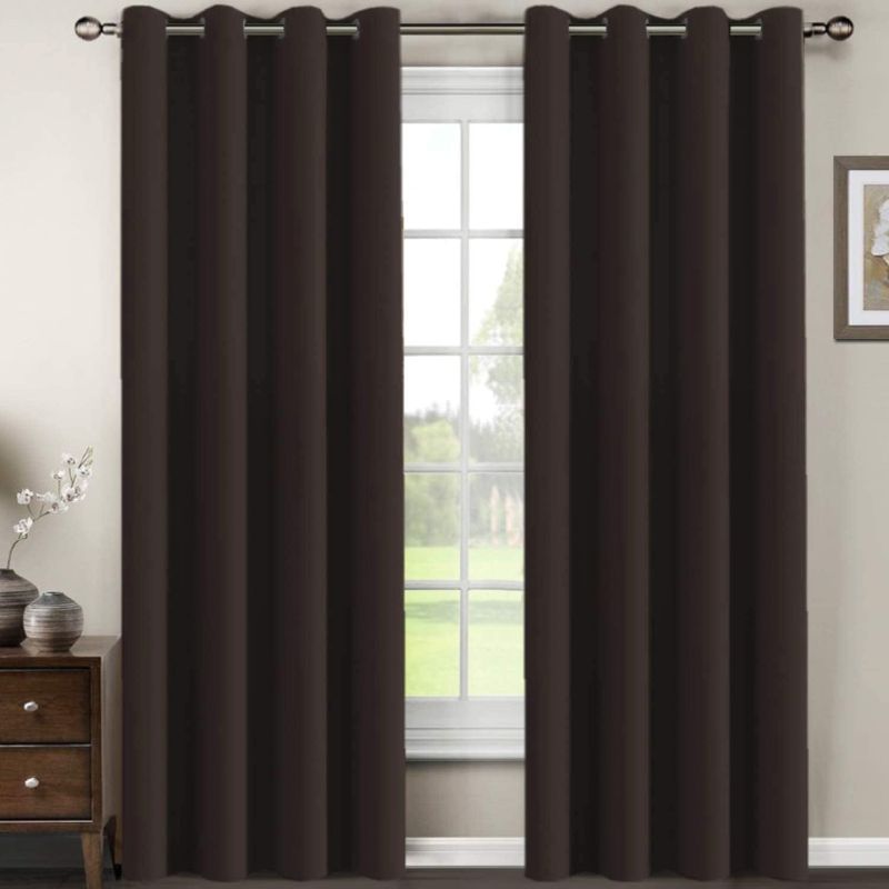 Photo 1 of H.VERSAILTEX Living Room Curtains 96 Inches Long Christmas Deals Blackout Drapes Thermal Insulated Grommet Extra Long Curtains for Patio Sliding Glass Door, Chocolate Brown - 1 Panel, 52" W x 96" L