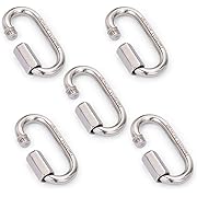 Photo 1 of SHONAN 2.3 Inch Stainless Steel Chain Quick Links- 5 Pack 1/4" Locking Carabiners, Chain Hooks, Twist Key Ring Screw Chain Link, 880 Lbs Capacity