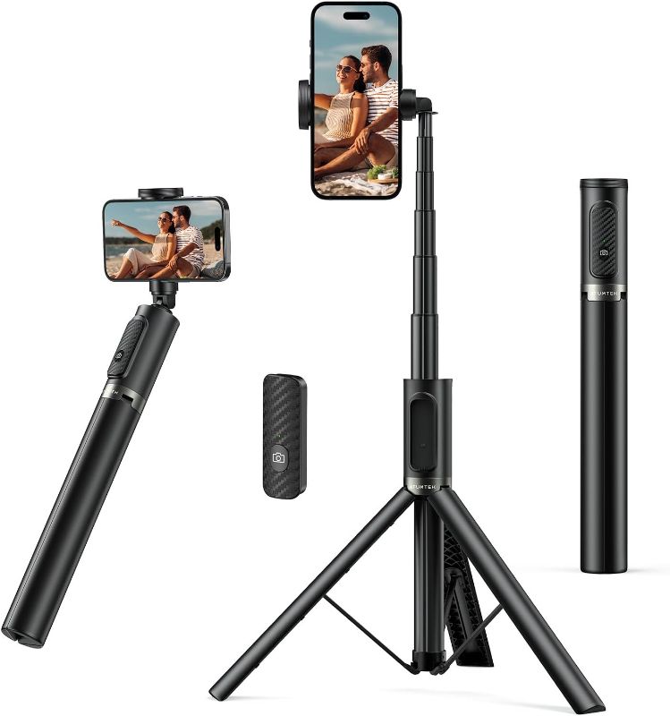 Photo 1 of ATUMTEK 55" Selfie Stick Tripod, All-in-one Extendable Aluminum Phone Tripod with Rechargeable Bluetooth Remote for iPhone, Samsung, Google, LG, Sony and More, Fitting 4.7-7 inch Smartphones, Black 55" Black