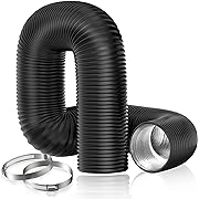 Photo 1 of Hon&Guan 4" x 8FT Aluminum Foil Insulated Flexible Duct, Dryer Vent Hose for HVAC Ventilation and Duct Fan Systems, 2 Clamps Include.