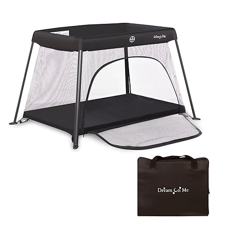 Photo 1 of  Travel Light Playard with Mesh Zipper Door in Black