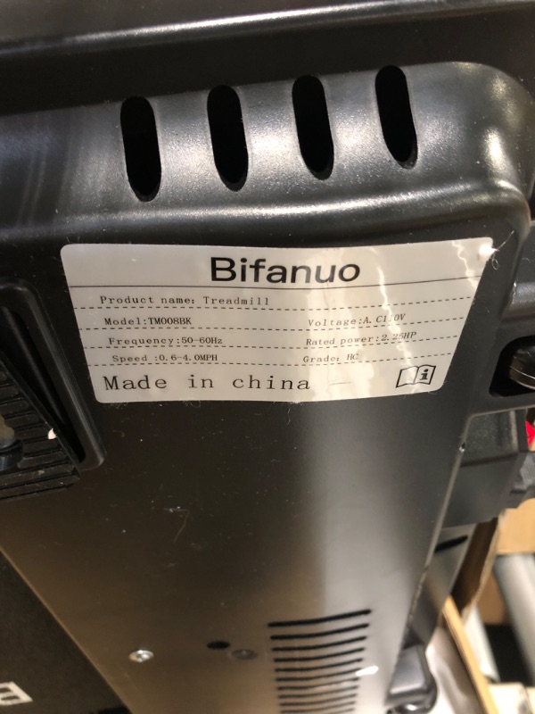 Photo 5 of *** Missing remote and Power Cord*****FOR PARTS** Binfanuo Under Desk Treadmill, 2.25HP Walking Treadmill with 265lb Weight Capacity, Portable Walking Pad Design, Desk Treadmill for Home Office with IR Remote Control Black