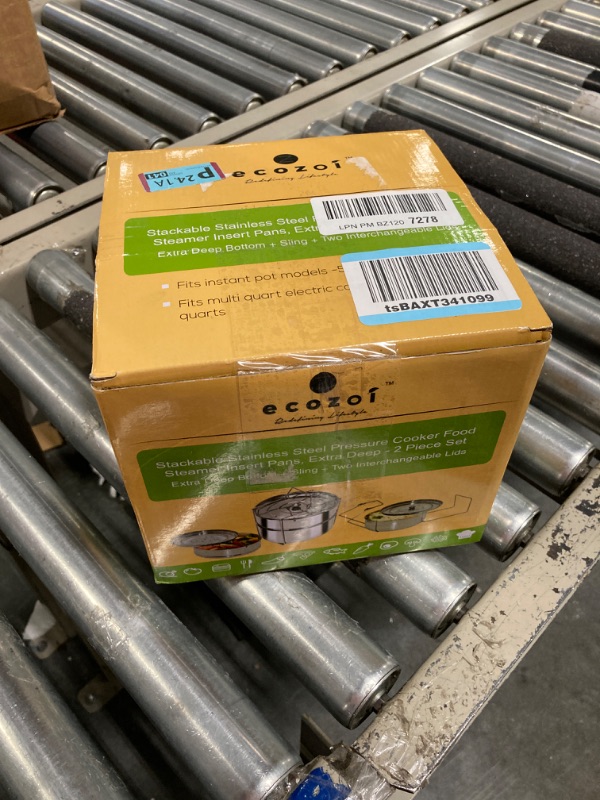 Photo 1 of Ecozoi Premium Extra Deep Stackable Steamer Insert Pans Pot in Pot for Instant Pot 6, 8 Quart Instant Pot Accessories - 2 Tier | Interchangeable Lids | Comes with 5 Additional Mini Cups for Baking 2-Tier Large: 6/8 Qt