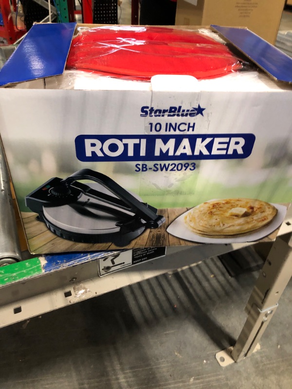 Photo 3 of 10inch Roti Maker by StarBlue with FREE Roti Warmer - The automatic Stainless Steel Non-Stick Electric machine to make Indian style Chapati, Tortilla, Roti AC 110V 50/60Hz 1200W SB-SW2093