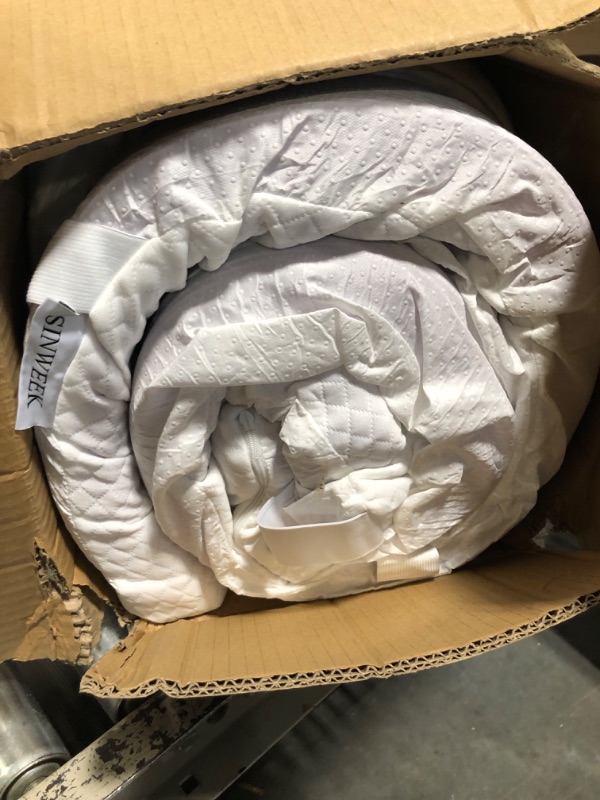 Photo 1 of  Foam Mattress Topper Queen 3 Inch, Egg Crate Cooling Mattress Topper with Gel Infused, Bed Topper with Removable Cover, Certipur-Us Certified