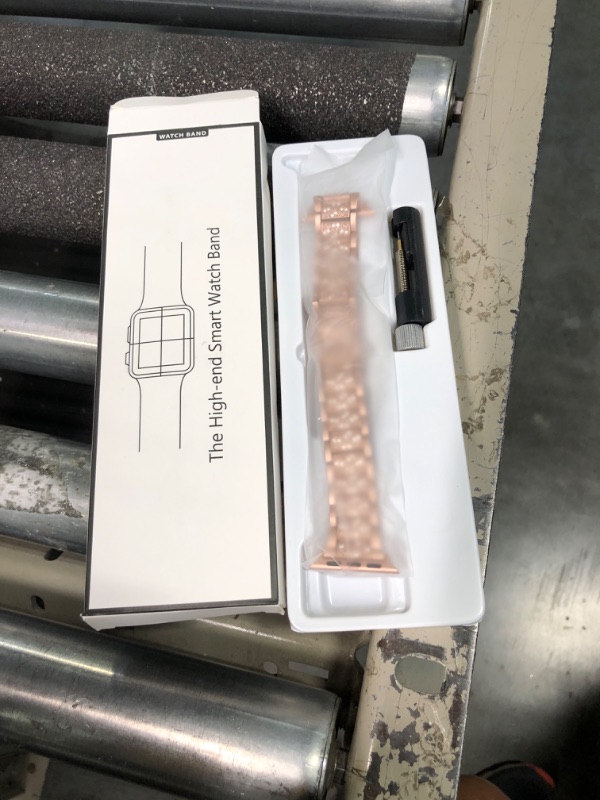 Photo 2 of LELONG for Apple Watch Band 38mm 40mm 41mm Series 8 Series 7 6 5 4 3 2 1 SE Ultra, Bling Replacement Bracelet iWatch Band, Diamond Rhinestone Stainless Steel Metal Wristband Strap AA-Rose Gold 38mm/40mm/41mm