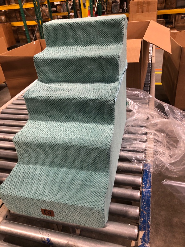 Photo 3 of EHEYCIGA Dog Stairs for Small Dogs 13.5" H, 3-Step Dog Steps for Couch Sofa and Chair, Pet Steps for Small Dogs and Cats, Non-Slip Balanced Dog Indoor Ramp, Teal