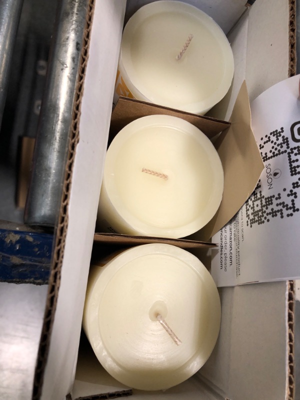 Photo 3 of Simply Soson Citronella Candle - Citronella Pillar Candles Ivory - 3x4 inch - 3 Pack - Anti Mosquito Candle, Anti Bug Candle Ivory 3x4 - 3 pack