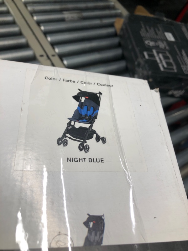 Photo 1 of gb Pockit+ All City, Ultra Compact Lightweight Travel Stroller with Front Wheel Suspension, Full Canopy, and Reclining Seat in Night Blue Night Blue Pockit+ All City